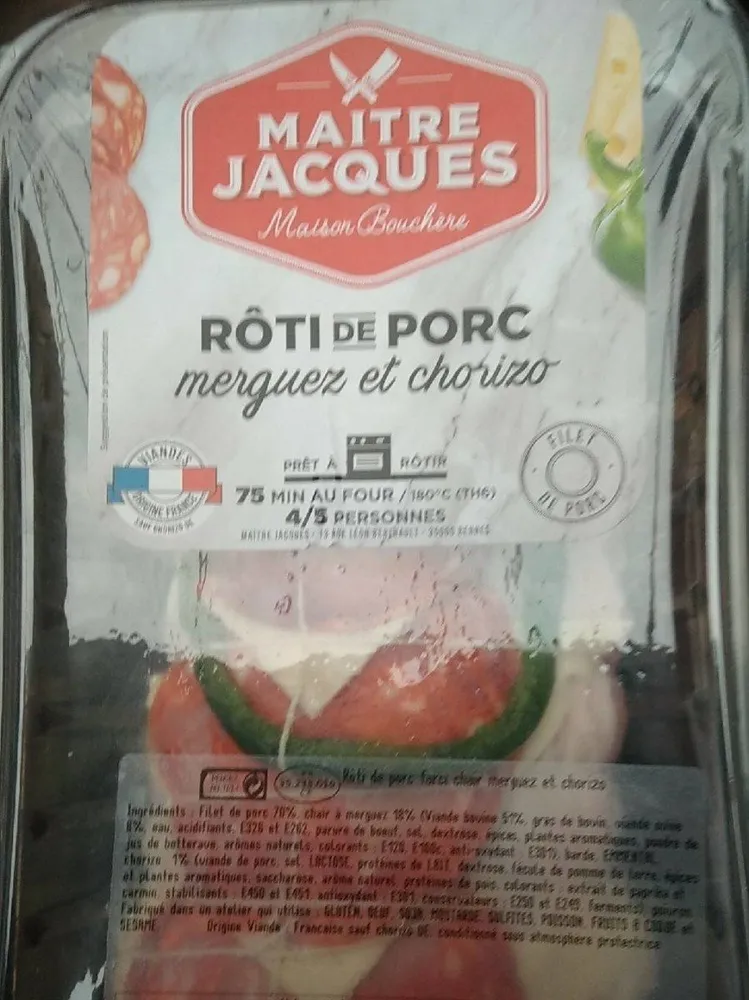 Roti de porc merguez et chorizo