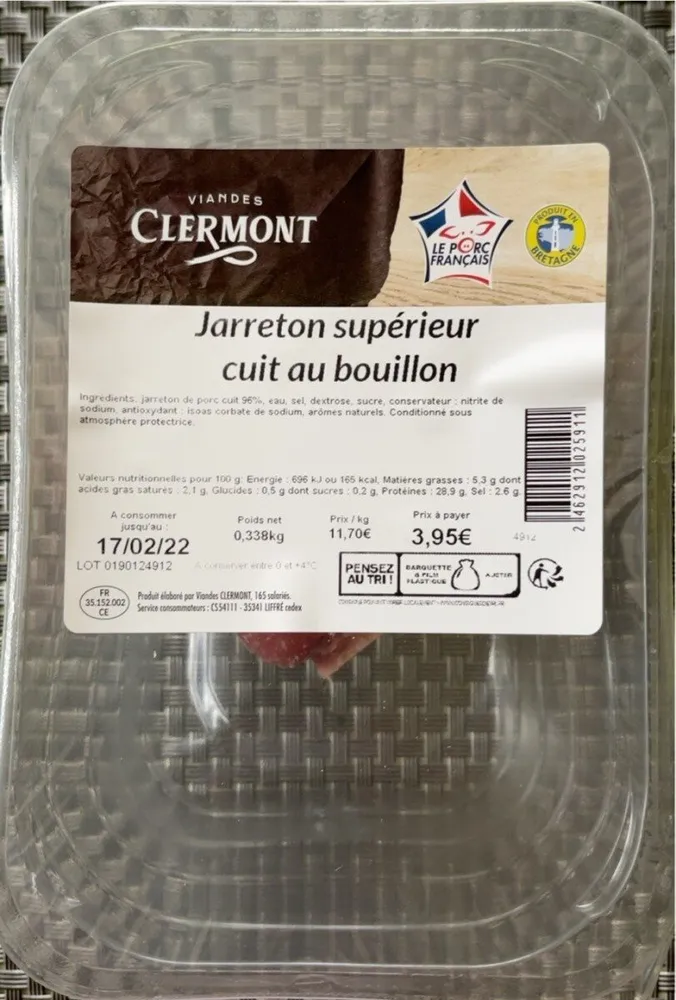 Jarreton supérieur cuit au bouillon 0,338kg