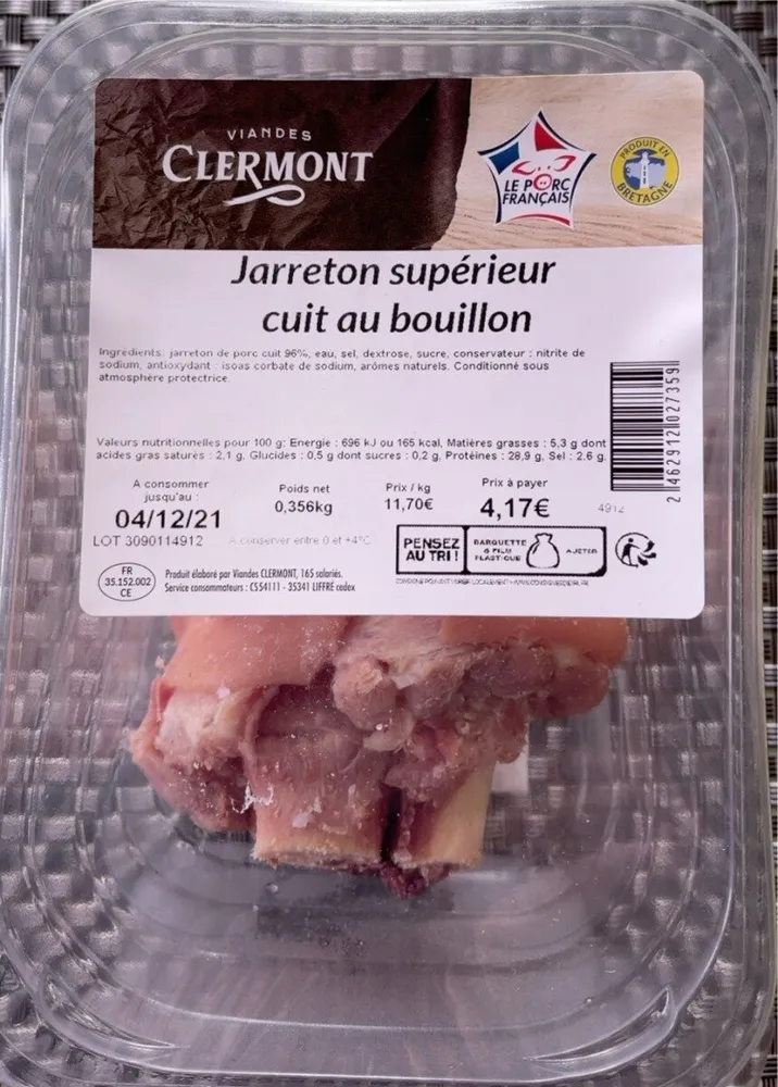 Jarreton supérieur cuit au bouillon 0,356kg
