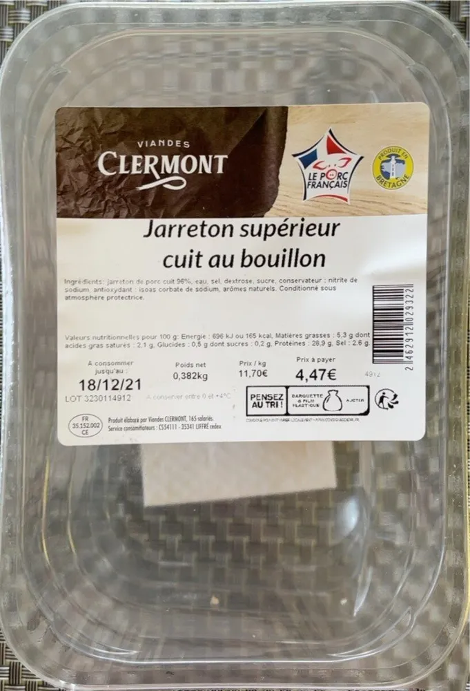 Jarreton supérieur cuit au bouillon 0,382kg