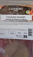 Brochettes de poulet marine au thym et citron