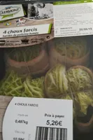 Choux farcis bardes de poitrine fumée
