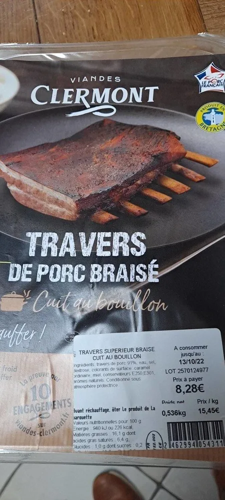 Travers de porc braisé