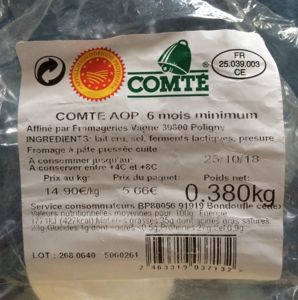 Comté AOP 6 mois