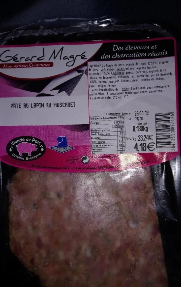 Pâté au lapin au muscadet
