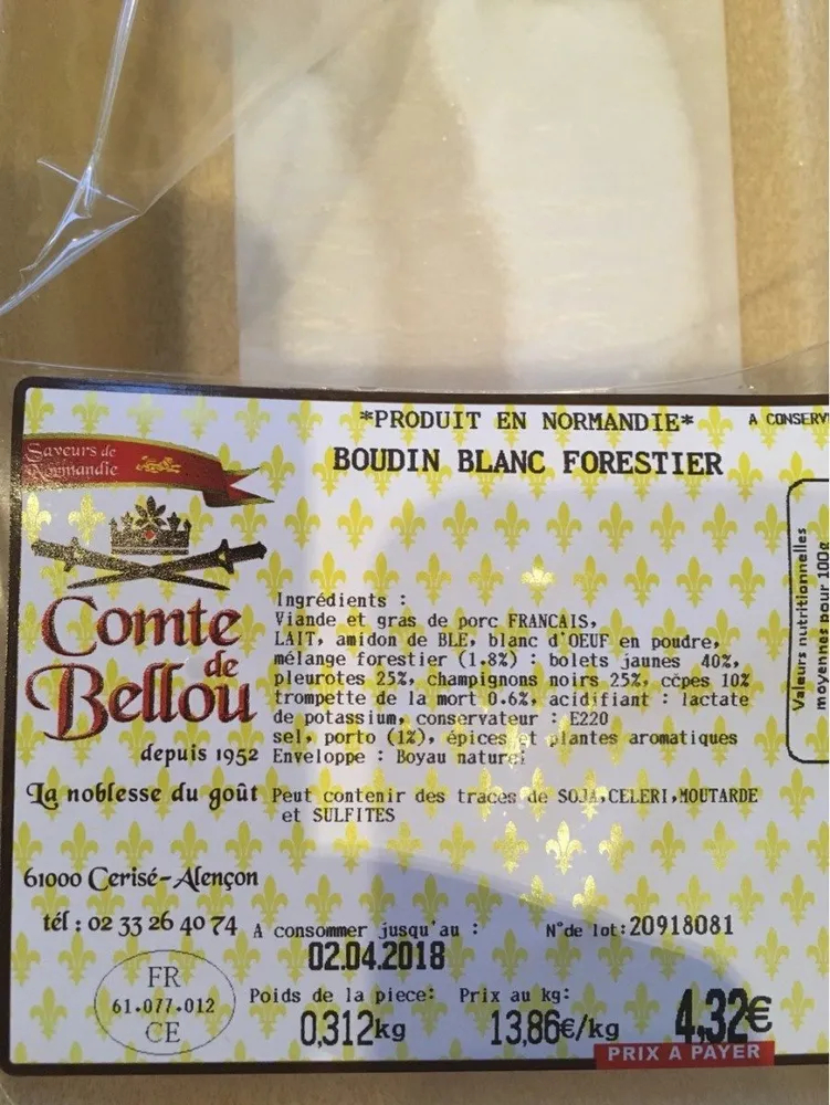 Boudin blanc forestier