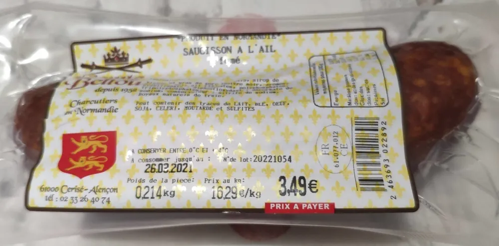 Saucisson à l'ail fumé