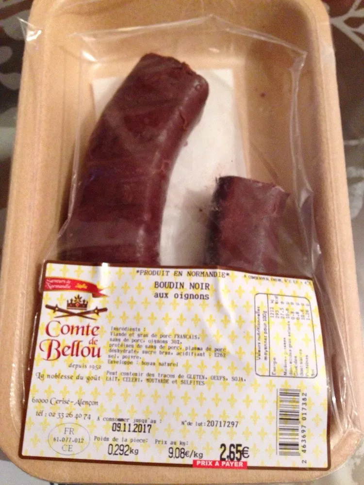 Boudin noir aux oignons
