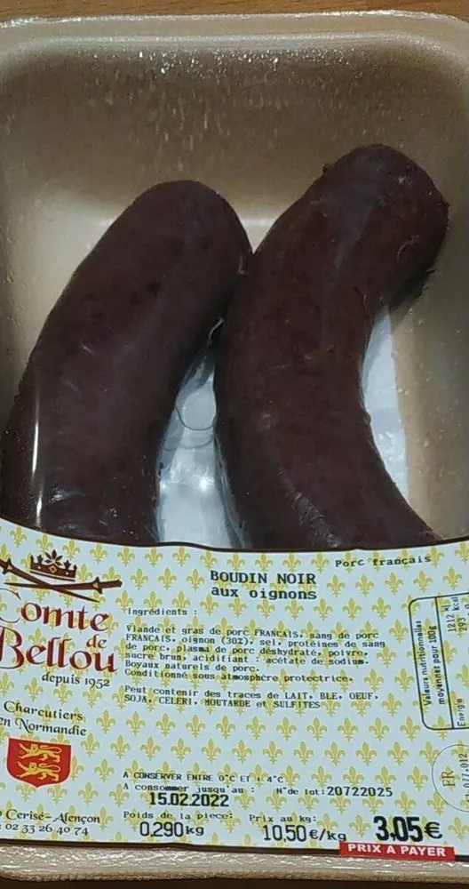 Boudin noir aux oignons