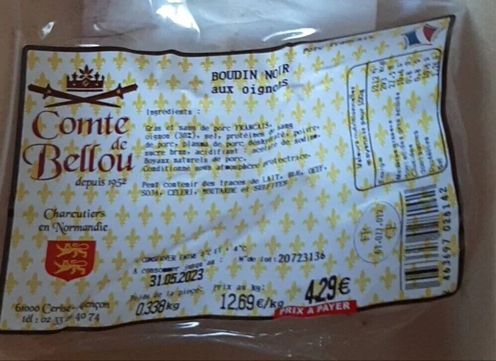 Boudins noir aux oignons