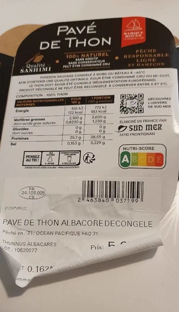 Pavé de thon