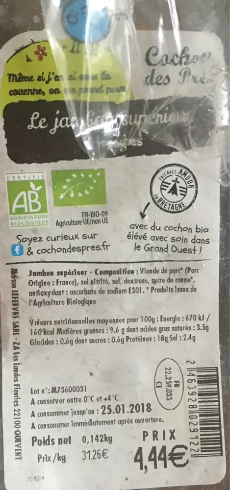 Le jambon supérieur