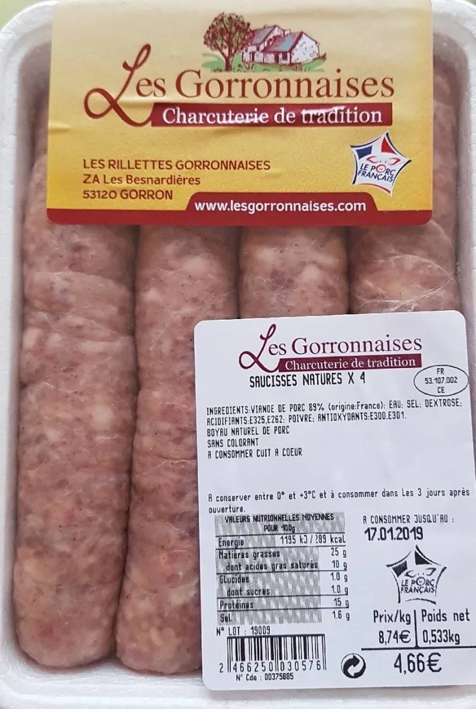 Saucisses natures