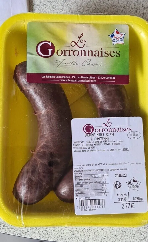 Boudins noirs vpf à l'ancienne Les Goronnaises