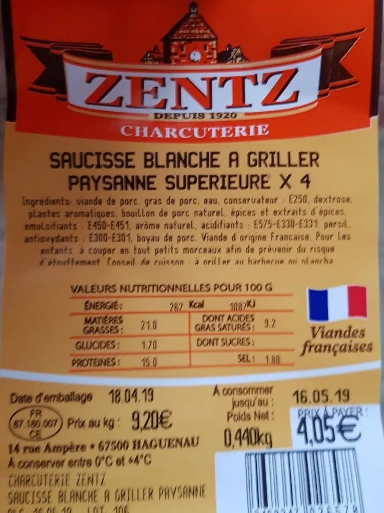 Saucisse blanche