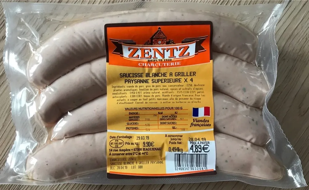 Saucisse blanche paysanne