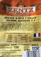 Saucisse blanche à griller paysanne supérieure ×4