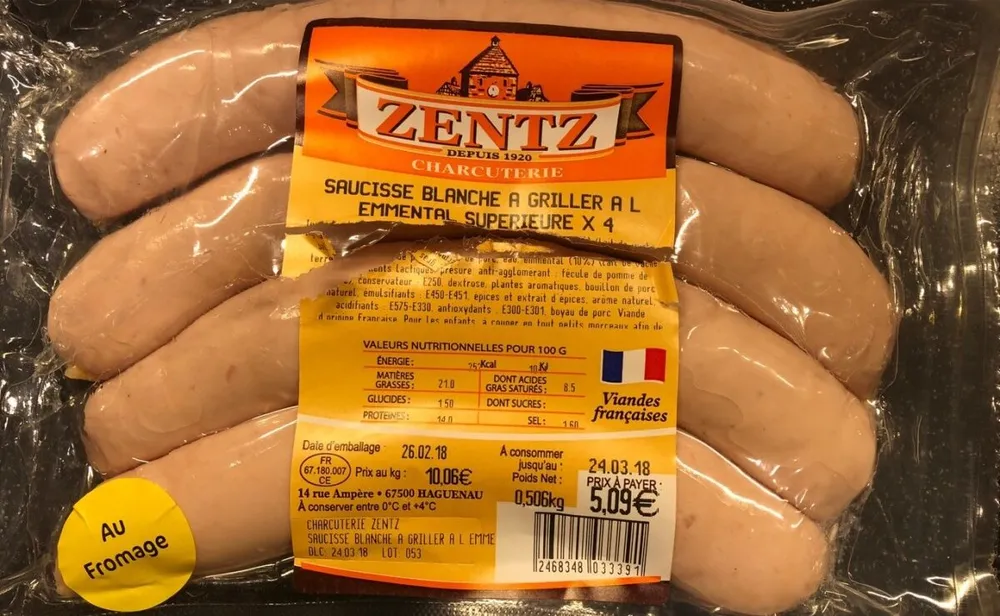 Saucisse blanche au fromage