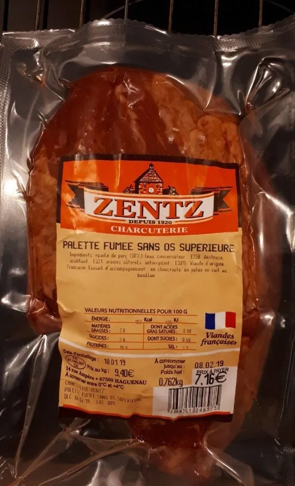 Palette fumée sans os supérieure