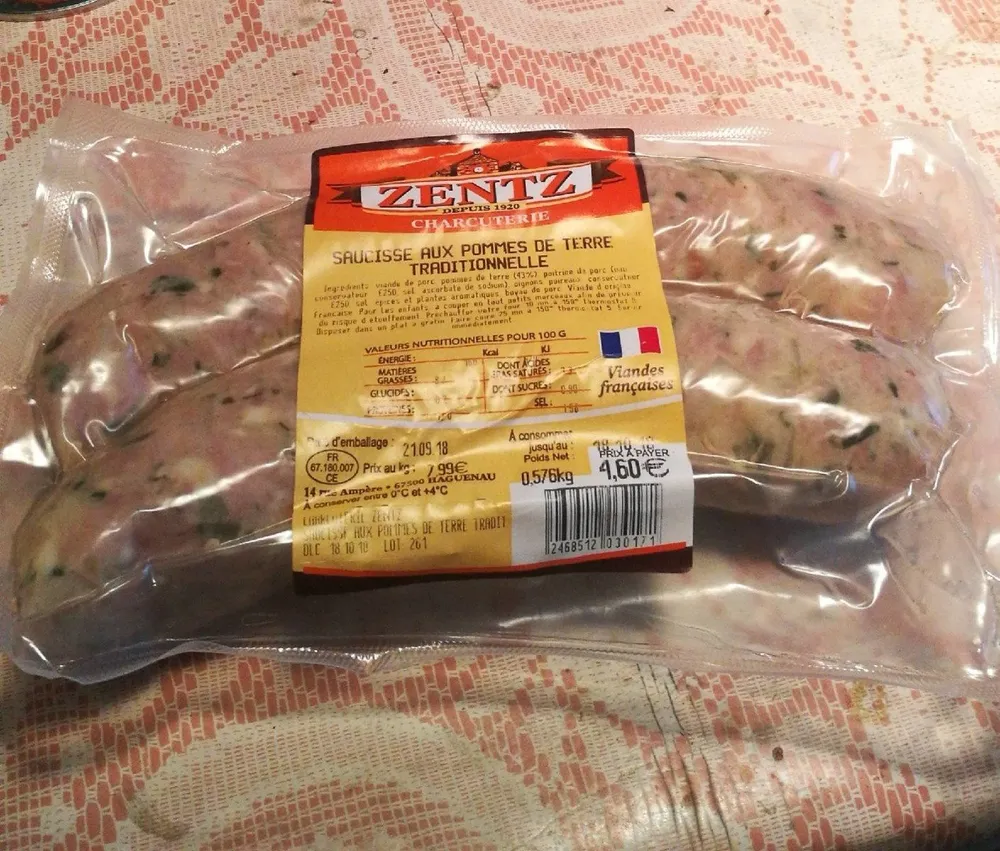 Saucisse aux pommes de terre traditionnelle