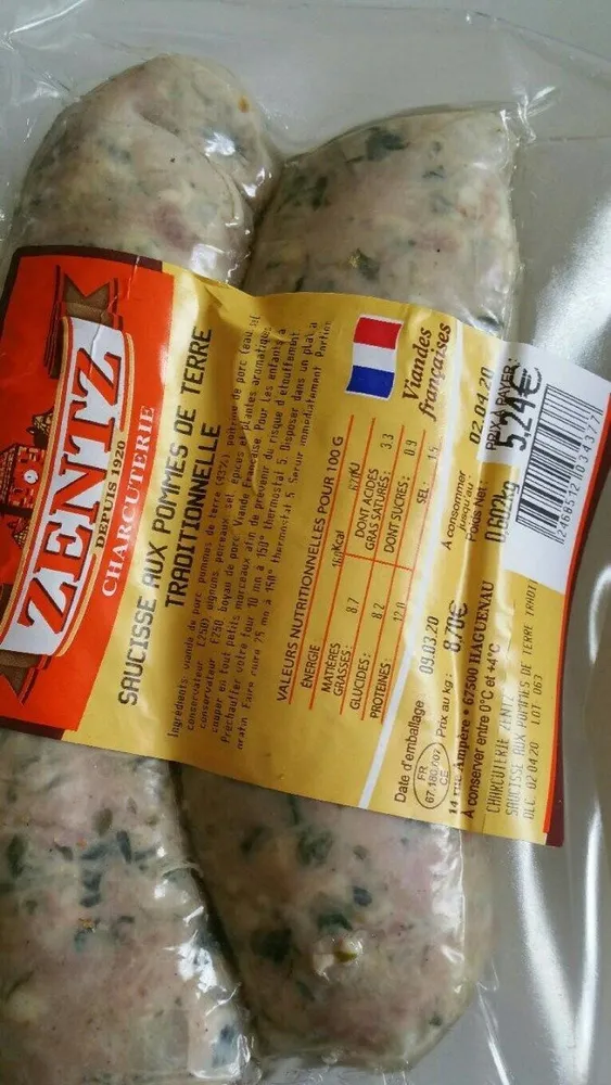 saucisse aux pommes de terre traditionnelle