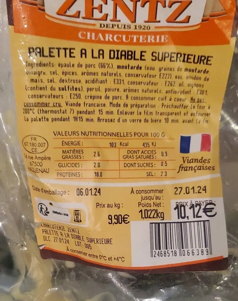 Palette à la diable supérieure