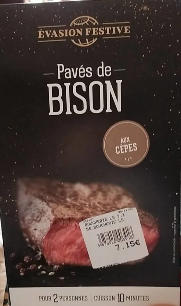 Pavés de bison aux cèpes