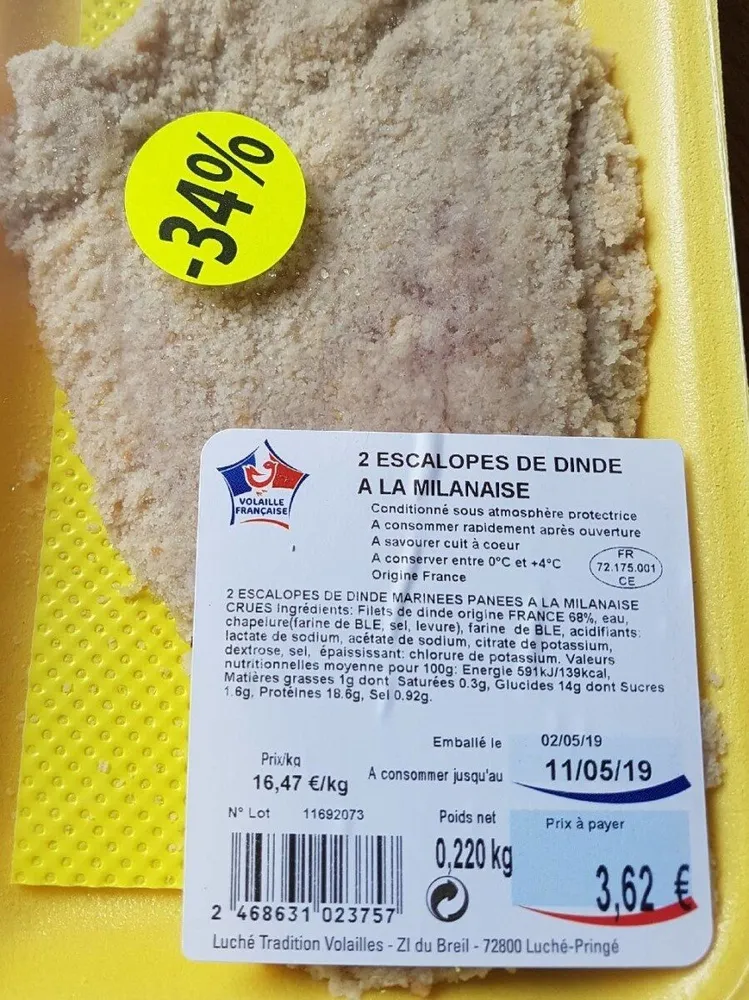 escalopes de dinde a la milanaise
