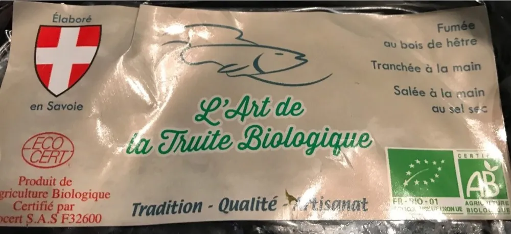 Truite bio fumée élevée france