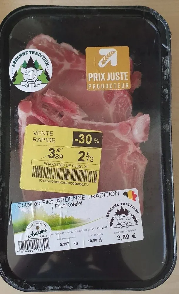 Côtes de porc au filet