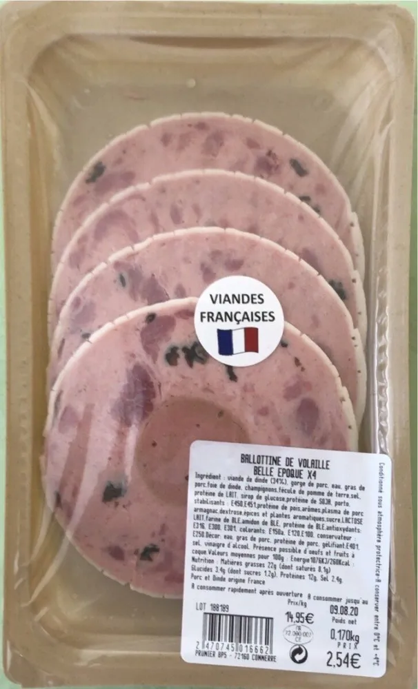 Ballotine de volaille belle époque x4 170gr