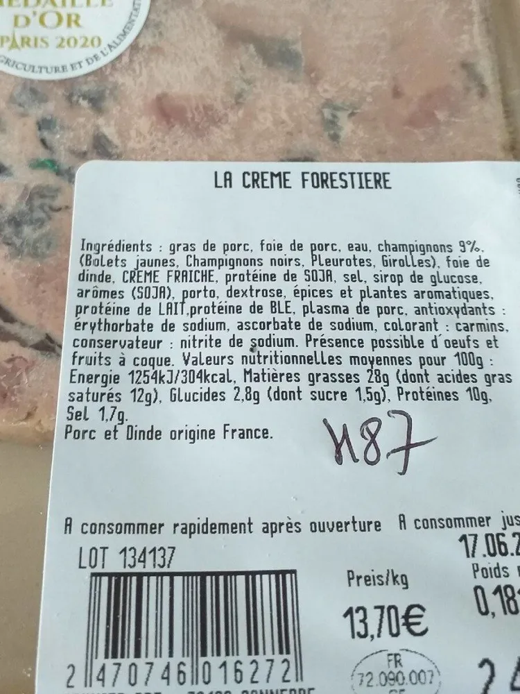 La crème forestière