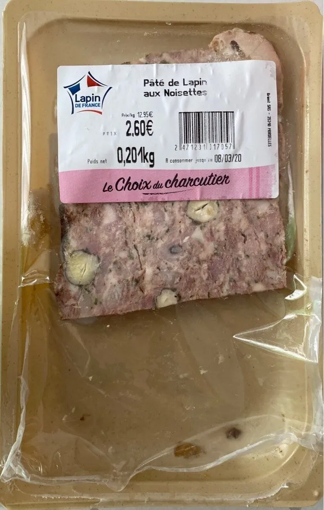 Paté de lapin aux noisettes