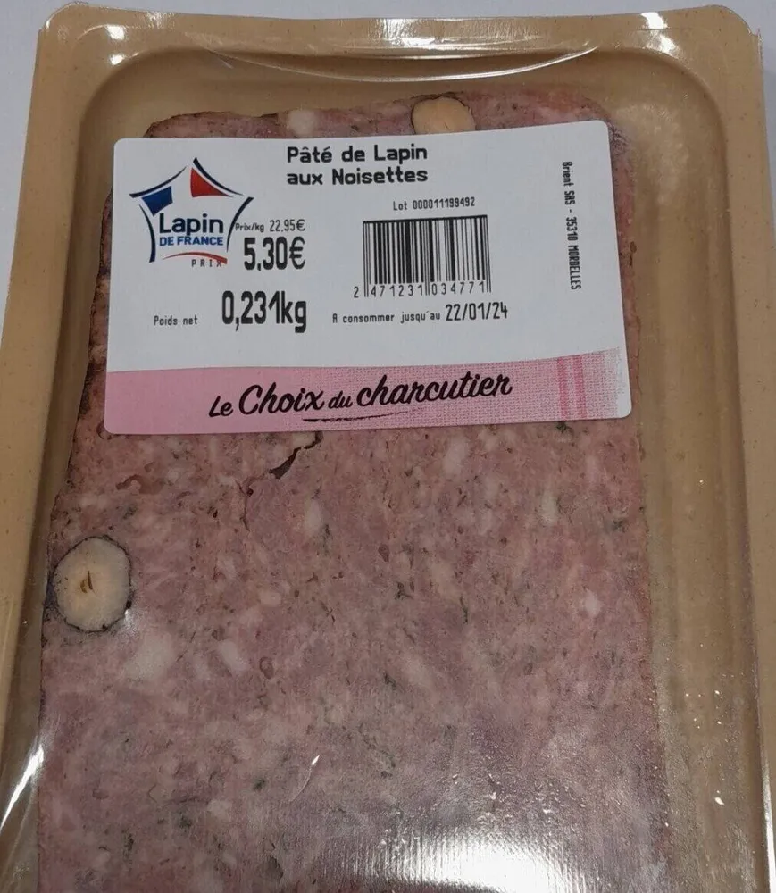 Pâte de lapin aux noisette