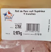 Roti de porc cuit supérieur 4 tranches
