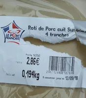 Roti de porc cuit supérieur