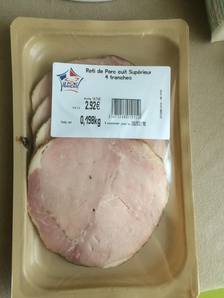 Rôti de porc cuit supérieur