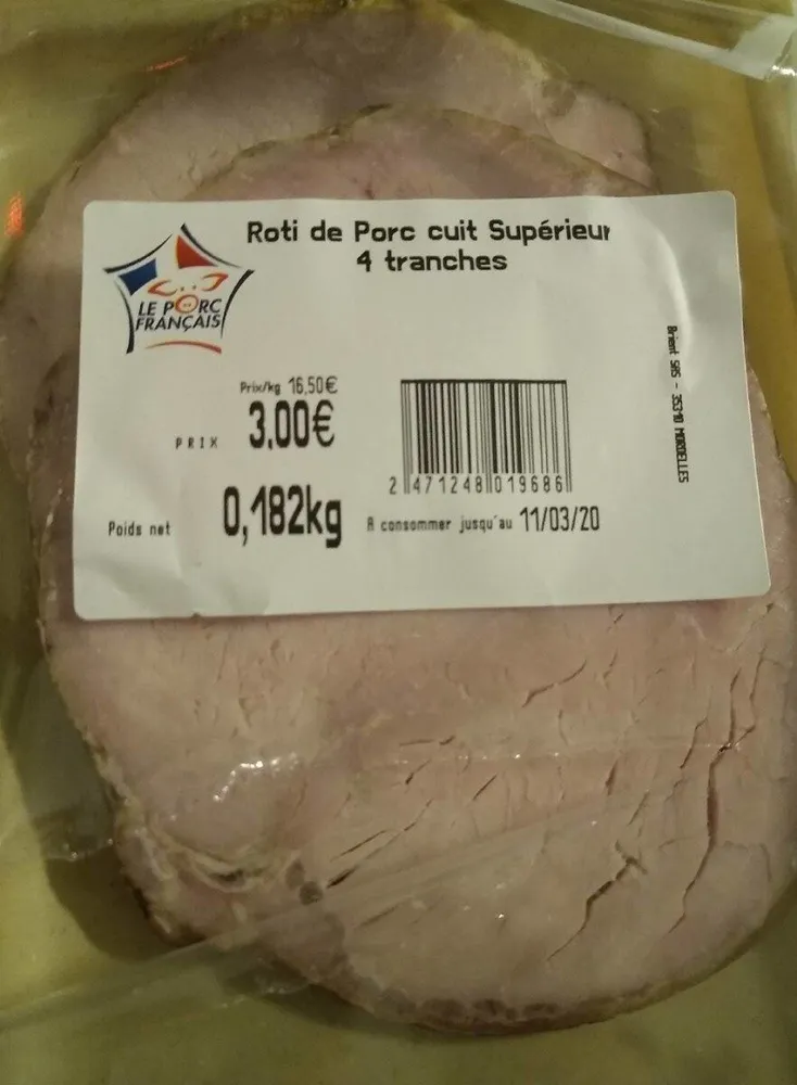 Rôti de porc cuit supérieur