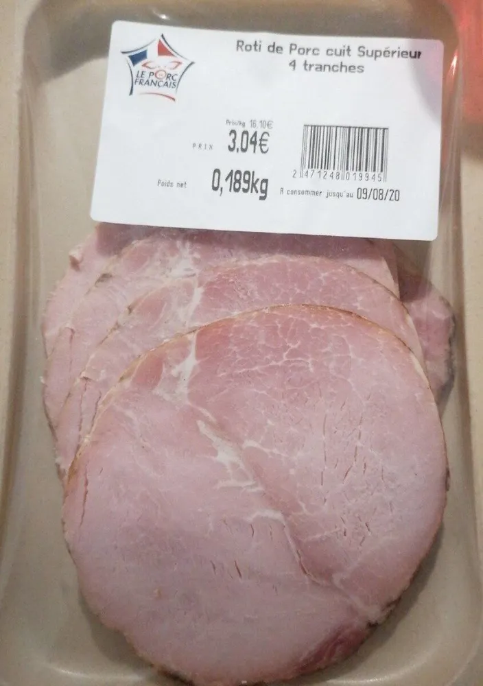 Rôti de porc cuit Supérieur 4 tranches