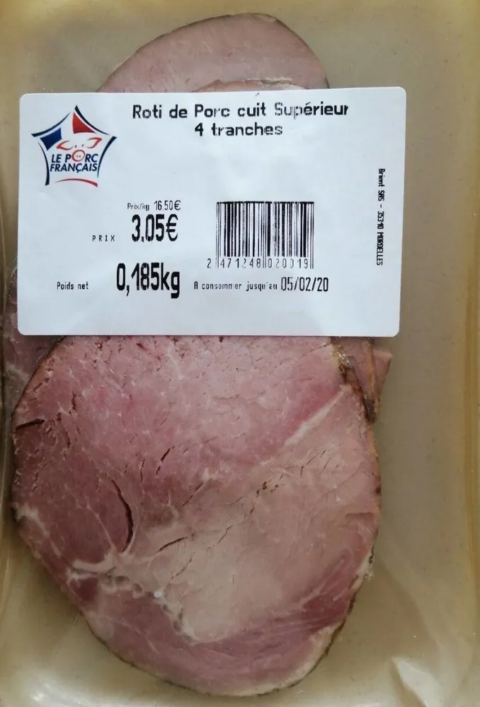 Roti de porc cuit supérieur