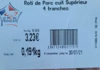 Rôti de porc cuit supérieur