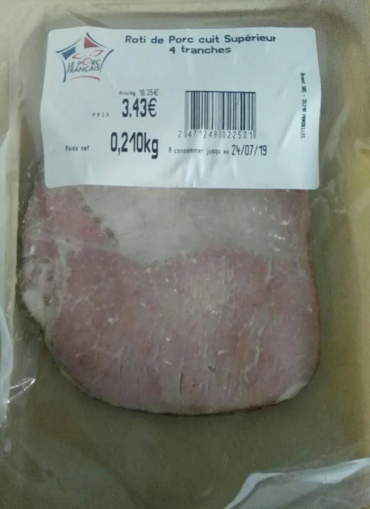 Roti de porc cuit supérieur