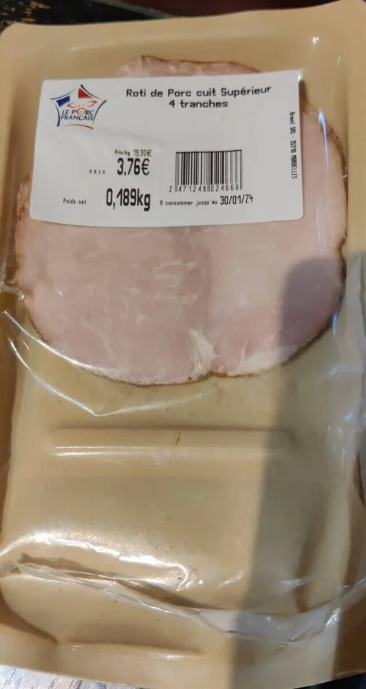 Roti de Porc cuit Supérieur 4 tranches