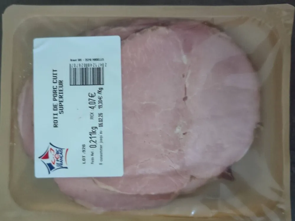 Rôti de porc cuit supérieur