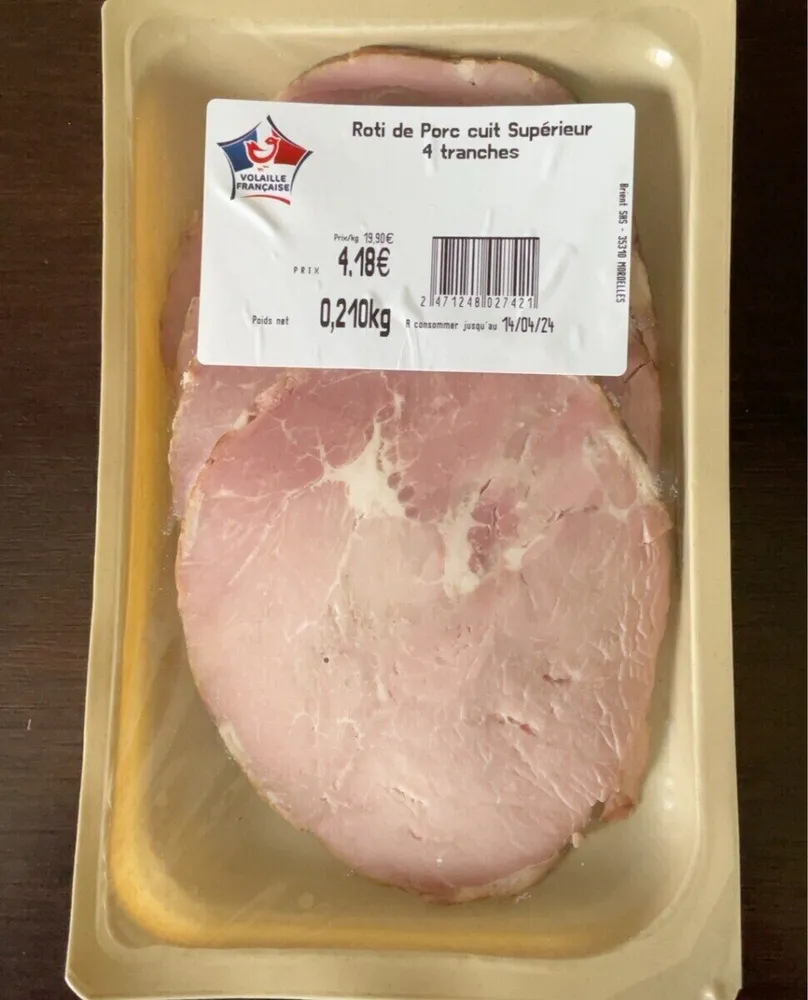 Roti de Porc cuit Superieur 4 tranches