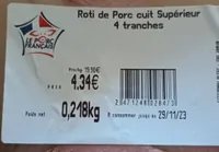 Rôti de porc cuit supérieur