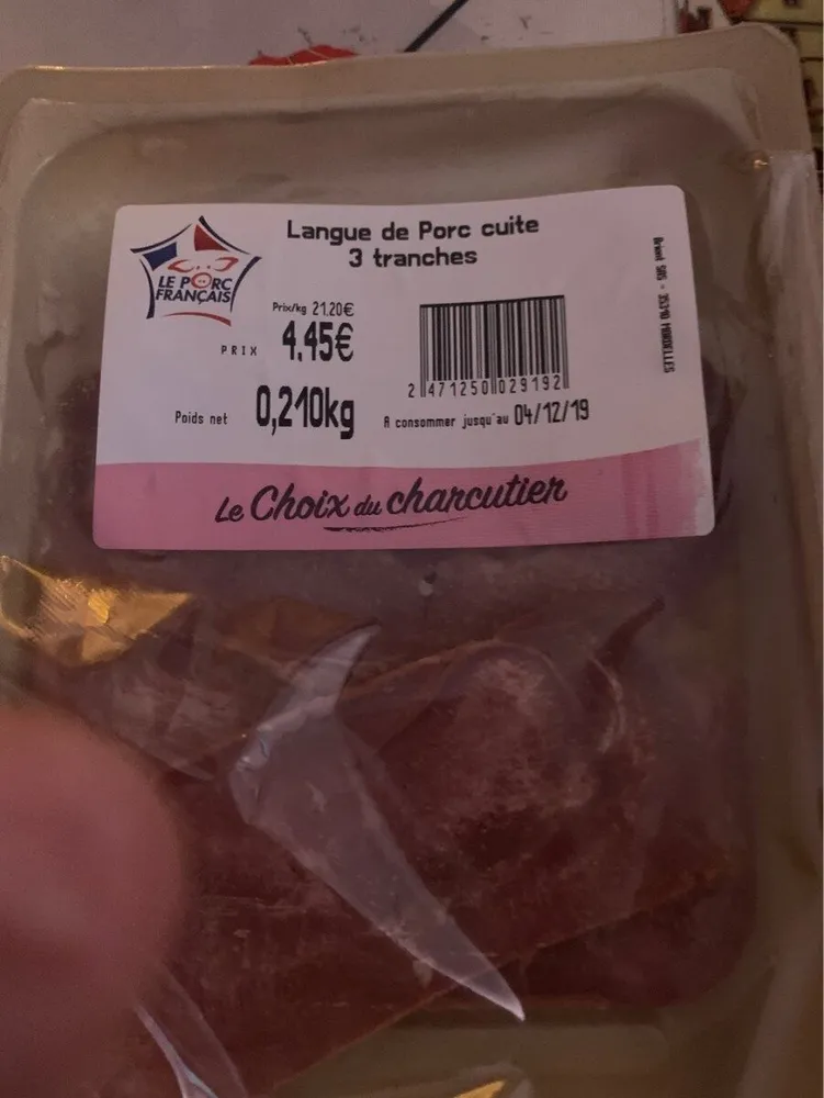 Langue de porc cuite