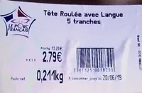Tête Roulée avec Langue 5 tranches
