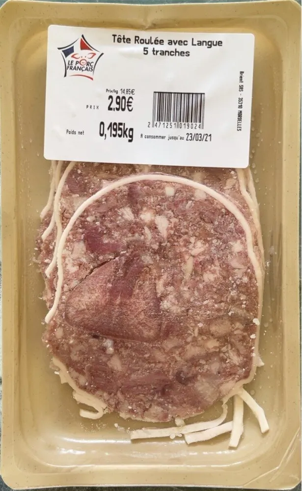 Tête roulée avec langue 5 tranches 195g