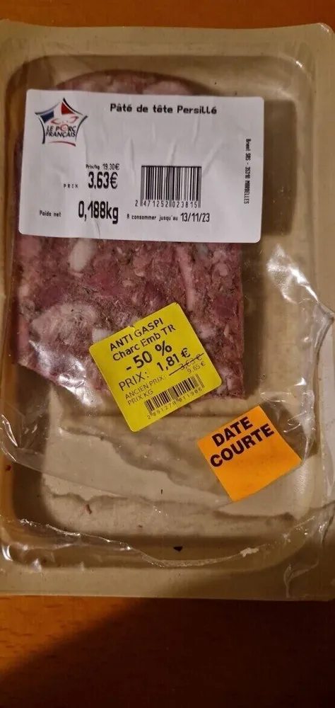 Pâte de tête persillé